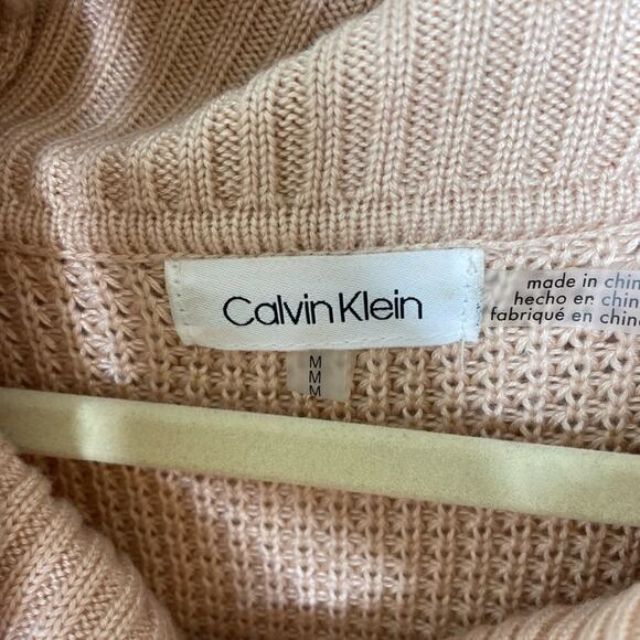 Calvin Klein Blush Pink Chunky Knit Sweater Women’s size Medium - Picture 3 of 5